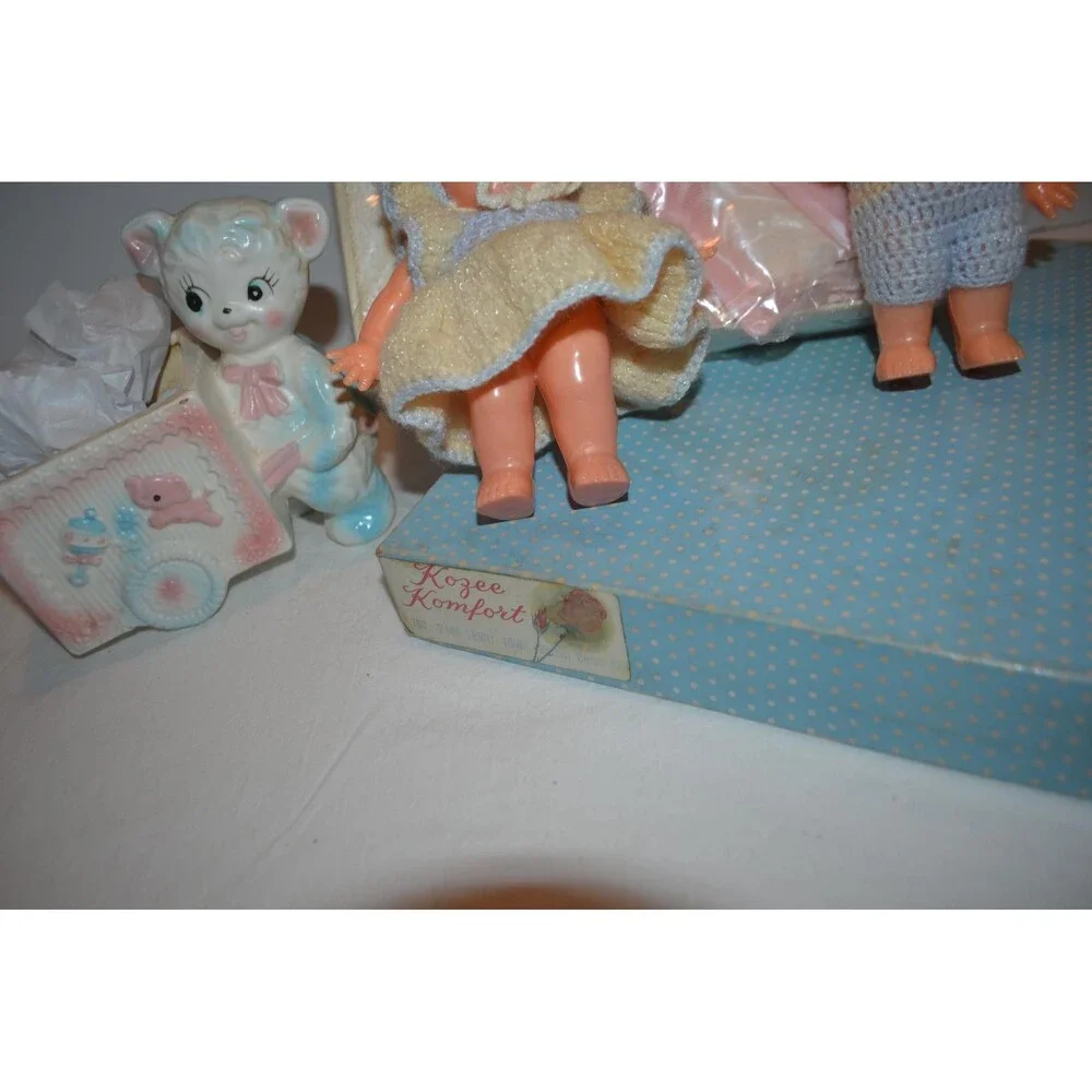 Vintage Baby Planter Kewpies and Blanket 1960s